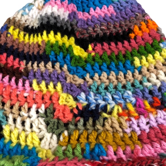 Crochet Multi Color Open Weave Bucket Hat with Spiritual Vibes main image 5